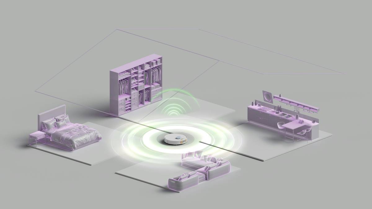 Smart home lighting system diagram showing connected devices, hub, power sources, and control flow for signage lighting